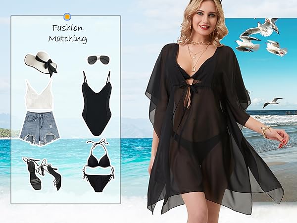 cover ups swimwear women swimsuit coverup beachwear white black orange pink yellow beach chiffon 