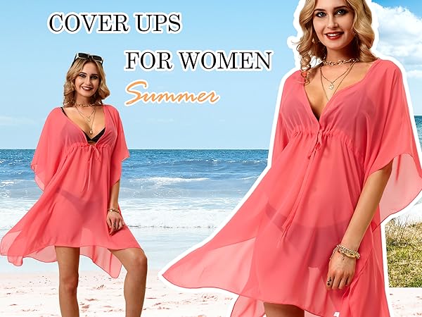 cover ups swimwear women swimsuit coverup beachwear white black orange pink yellow beach chiffon 