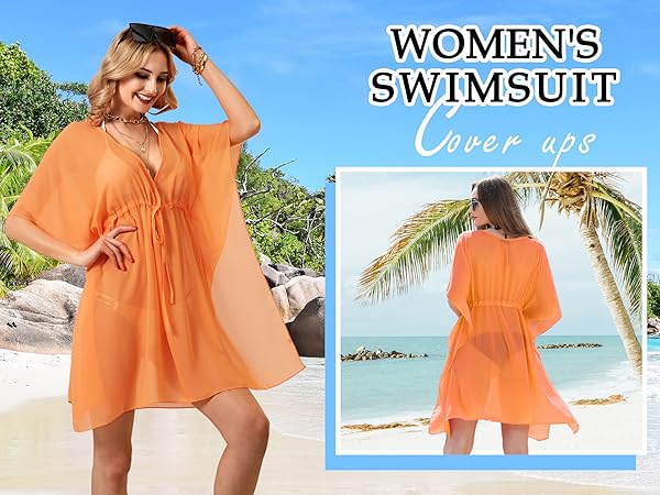 cover ups swimwear women swimsuit coverup beachwear white black orange pink yellow beach chiffon 