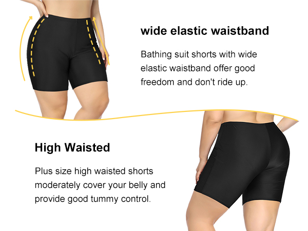 plus size high waisted swim shorts plus size swim bottom bathing suit shorts athletic swim shorts