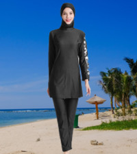 Women Modest Muslim Swimsuit Full Coverage Swimwear Islamic Hijab Swimming Burkini