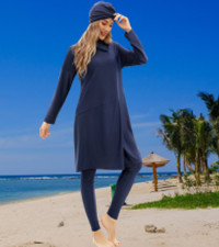 Women Muslim Swimwear Islamic Modest Swimsuit 3 Pieces Full Cover Hijab Long Sleeve Burkini