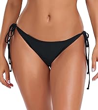 tie side bikini bottoms mid rise string bathing suits bottom