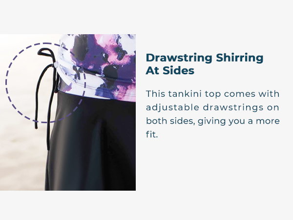 drawstring shirring at sides