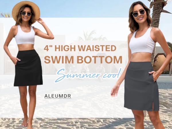 High Waisted Swim Skirt