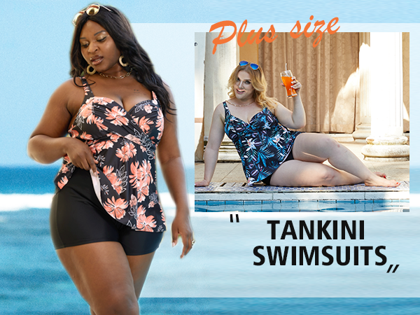 Two Piece Plus Size Tankini Swimsuits