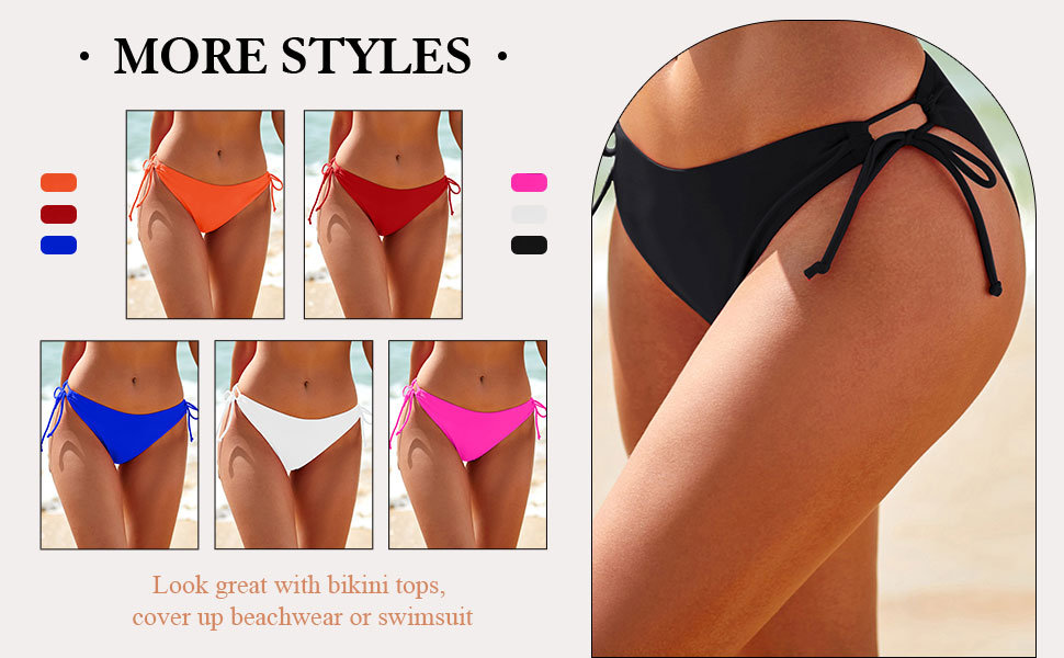 Milumia Women''s Casual Tie Side Bikini Panty Beachwear Bottom Swimwear Thong