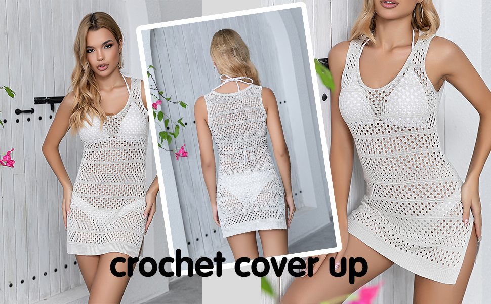 Womens Swimwear Crochet Cover Up