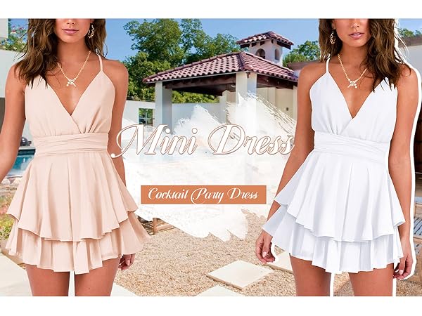 summer Backless Sleeveless Mini Swing Skater Dress