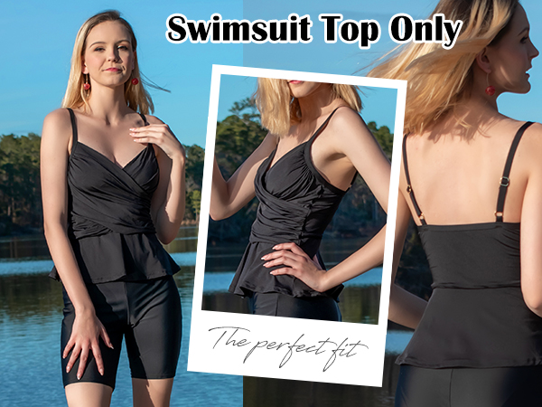 ruched swim tops