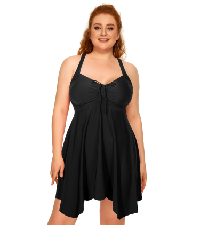 plus size two piece swimdress