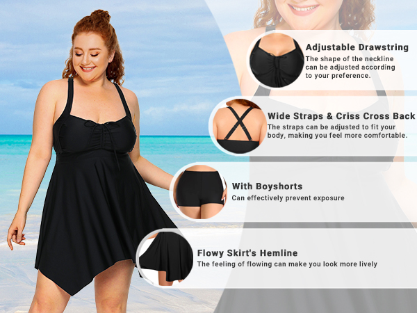 plus size swim dress