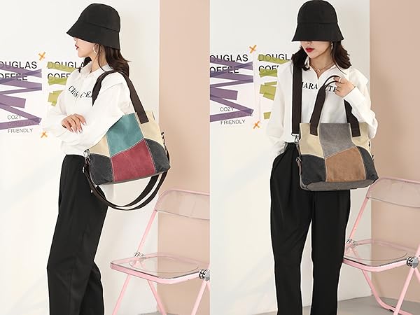 bolsos lona mujer blanco