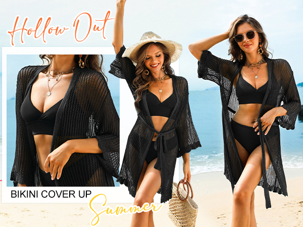 Hollow Out Knit Bikini Coverup