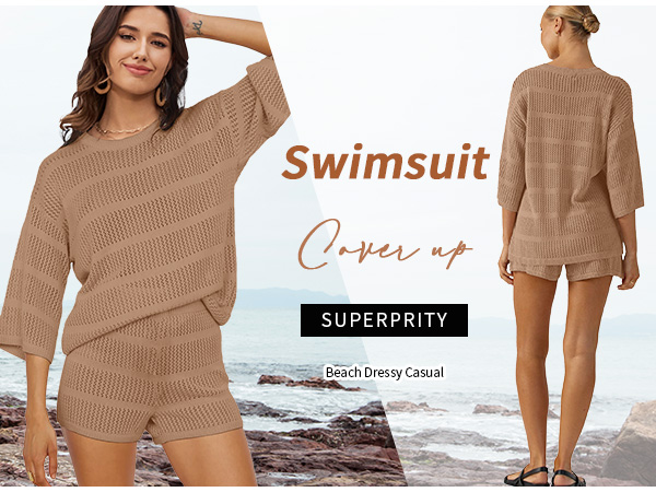 women swim cover up set