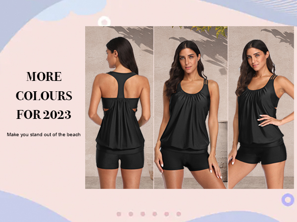 blouson swim tops for women