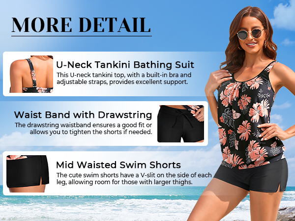 tankini set 2 piece modest  swimsuit tummy control bathing suit athletic tankini bayhing suit  