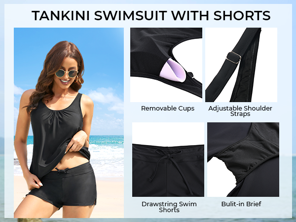 tankini top with shorts tummy control tankini bathing suit athletic swimsuit tankini set