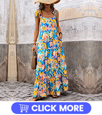 floral maxi dress for women beach vacation a line long flowy dress summer spaghetti strap dresses