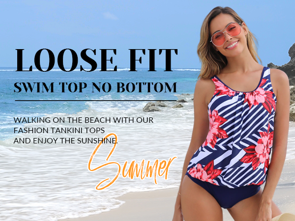 tankini swimsuit top loose tankini bathing suit tank top modest swim top for women ladies swim top