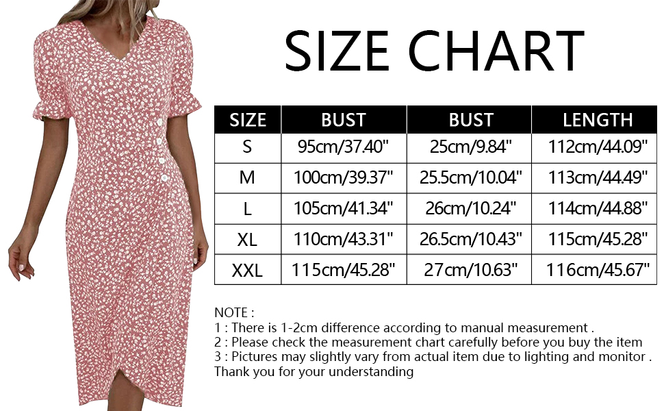 Summer beach floral skirt size chart