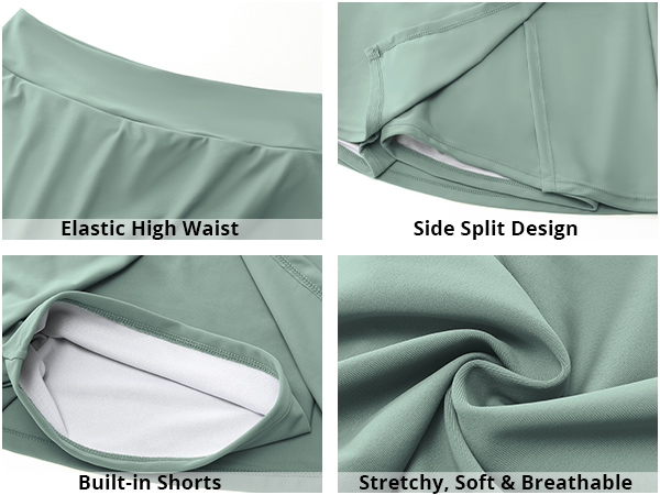 Swim Skirt Bottoms for Women High Wasited SWDIOBO