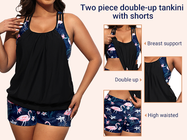 Tummy control tankini top