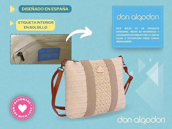 bandoleras mujer don algodon bolso cruzar crossbody bag messenger casual diario urbana amplia