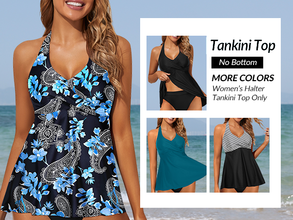 Women''s Halter Tankini Top