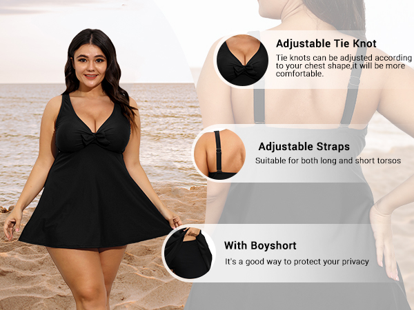 plus size two piece swim dress