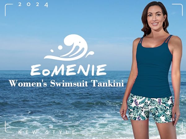 Eomenie Women''s Swimsuit Tankini Set Modest Tummy Control Slimming Bathing Suit Two Piece Swim Suit