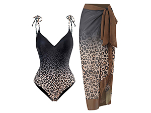 Women''s Leopard swimsuit cover up skirt