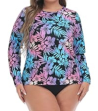 plus size rashguard long sleeve rash guard for sun protection tropical shirt for plus size ladies