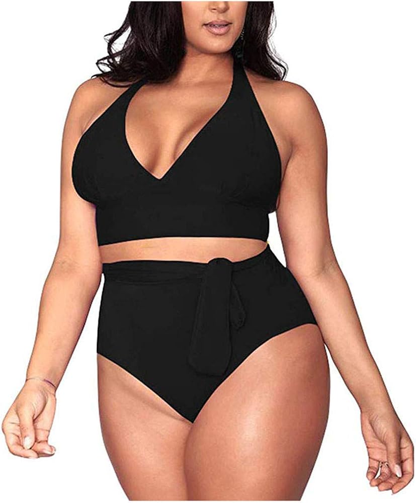 Plus Size Swimsuit for Women Tummy Control High Waisted Modest Swimsuit Two Piece/One Piece Bathing Suit Bikini Set