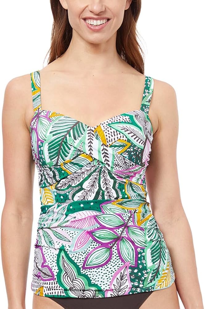 Profile by Gottex Women's Standard Tropic Boom E-Cup Tankini