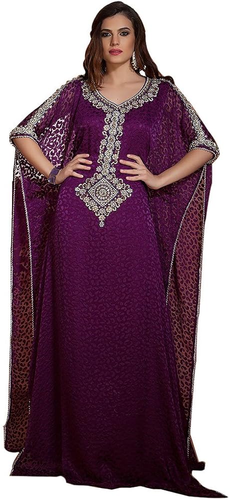 Women's Hand beaded Free Size Arabian Kaftan - One Size