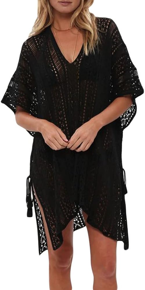 Swim Cover up for Women ， Bathing Suit Cover ups ，Bikini Cover ups for Women,Summer Maxi Dress Black