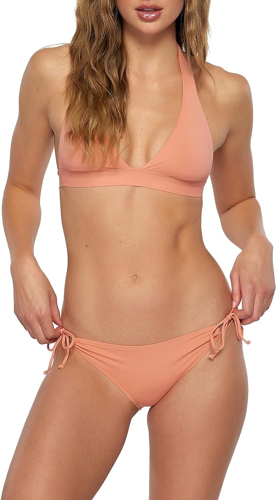 O'NEILL Women's Mina Tie Side Bikini Bottoms - Full Coverage Women's Bathing Suit Bottom with Side Tie String