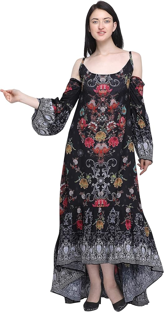 Multicolor Digital Printed Beachwear Multicolored Stones Womens Caftan