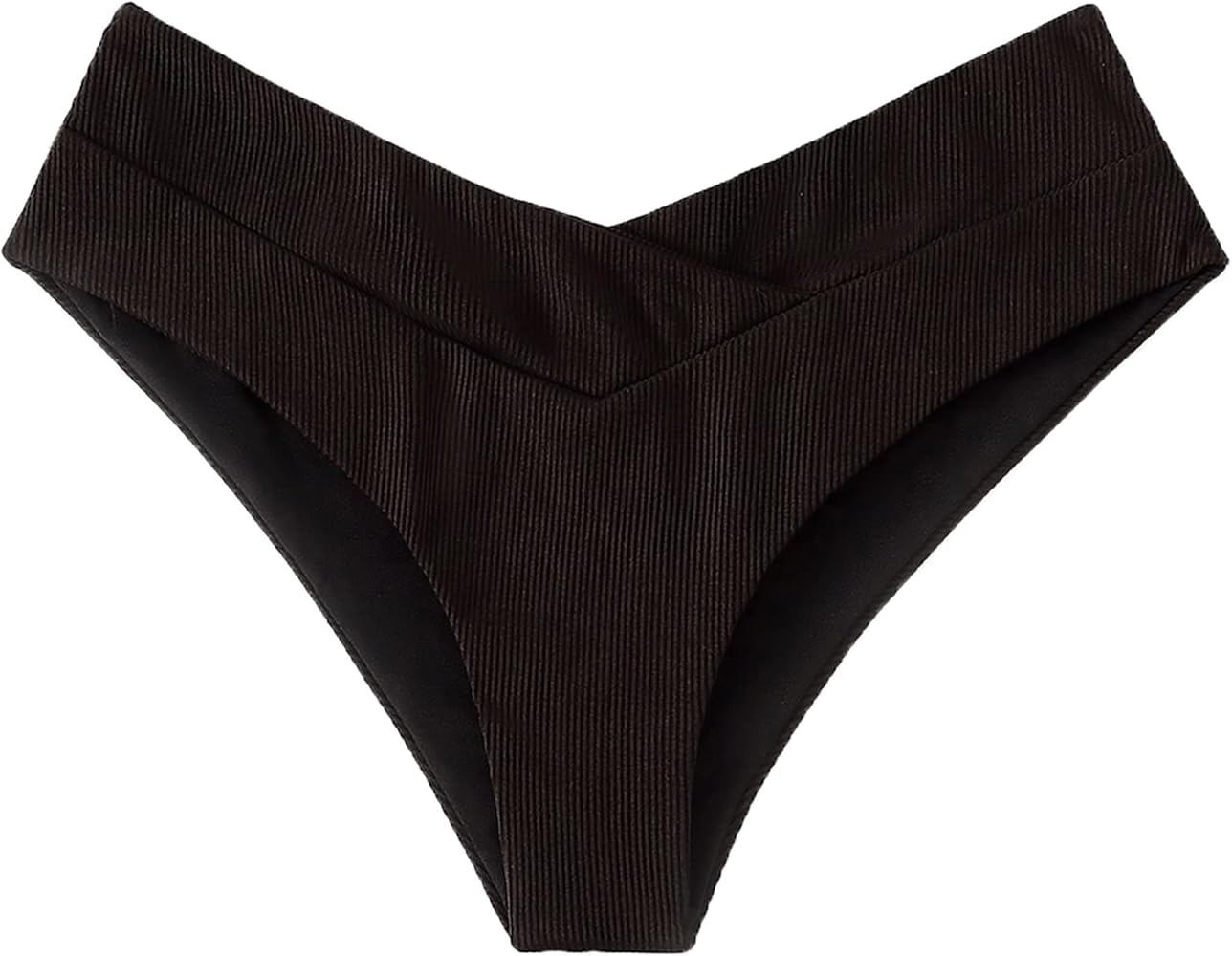 Womens Bikini Bottoms Cheeky Swimsuits Ribbed