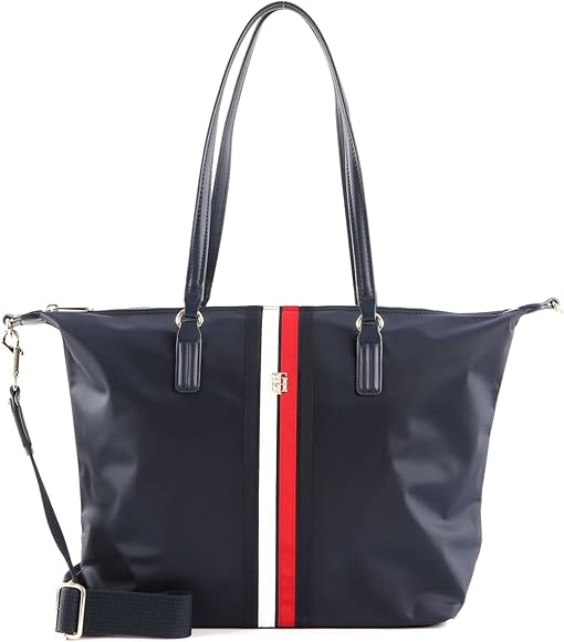 Tommy Hilfiger Poppy Tote Corp, Bolsa de mano Mujer, Azul Espacial, Talla única