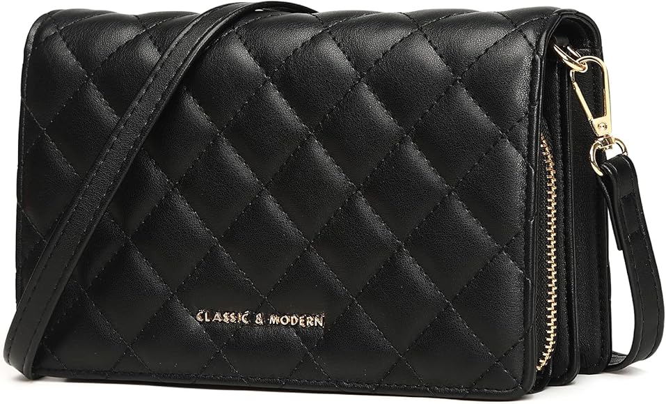 cotwoco Bolso Bandolera Mujer - Bolsos de Hombro Cruzado Cuero PU, Casual Diamantes Mujer Bolso de Teléfono Móvil Clutch, Crossbody Bag Bolso con Carteras Ranura para Tarjeta y Cremallera y Correa