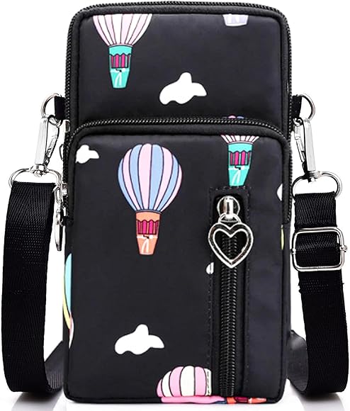 Cisixin Bandolera de 3 Capas, Bolso de Teléfono Móvil para Mujer, Mini Bolso de Mensajero, Tela Oxford Bolso de Hombro, Puede Acomodar Teléfonos Móviles, Llaves, Tarjetas de Crédito