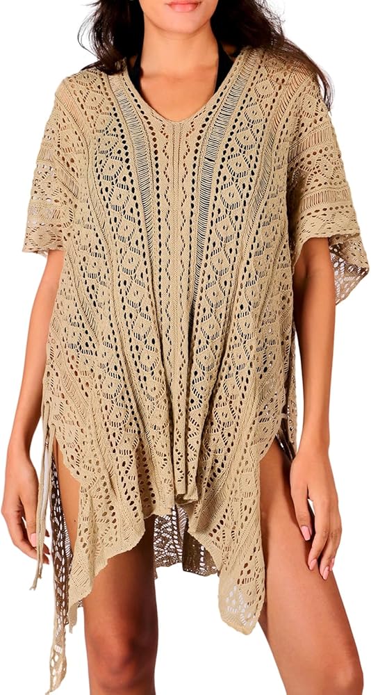 ESTAMICO Women Crochet Bikini Swimwear Cover Ups Summer Hollow Out Bathing Suit Coverup