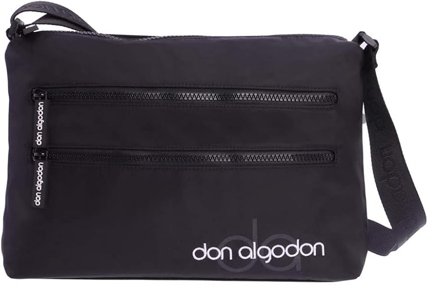 DON ALGODON - Bolso Bandolera Mujer - Bolso Mujer - Bolsos Bandolera Mujer - Bolsos de Mujer con 2 Cremalleras Exteriores - Bandolera Zita de Nylon