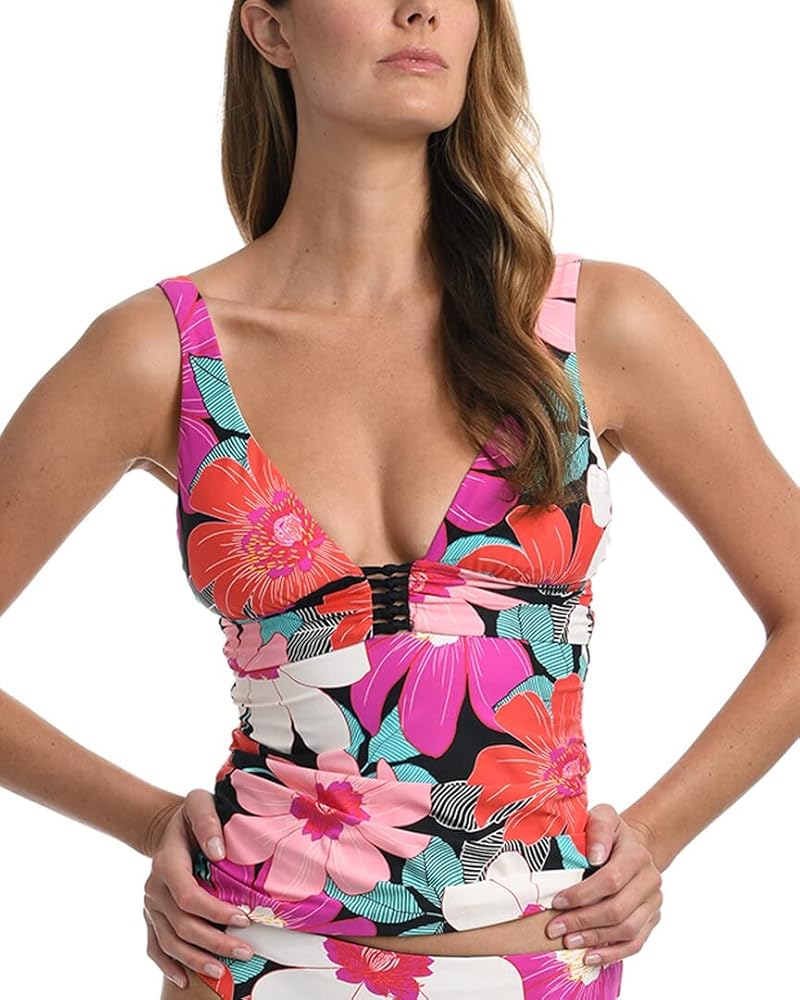 Over the Shoulder Front Knot Tankini Swimsuit Top