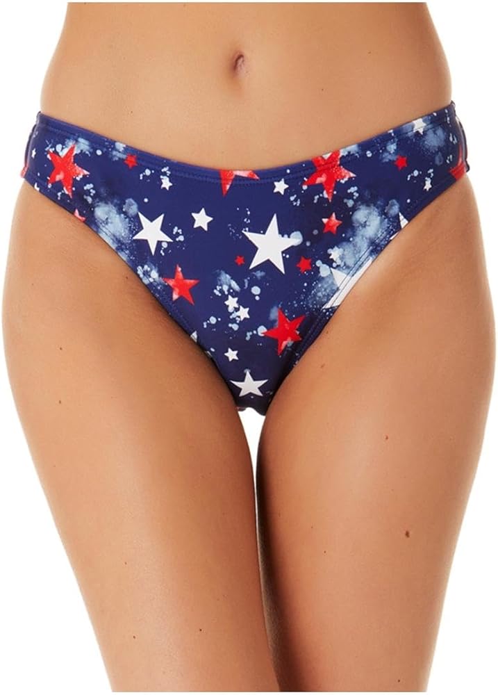 Womens Printed Hipster Swim Bottom Separates Blue L