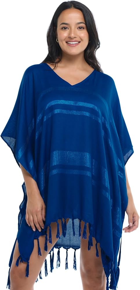 Skye Women's Standard Elianna Kaftan Swimsuit Cover Up, Sapphire, One Size