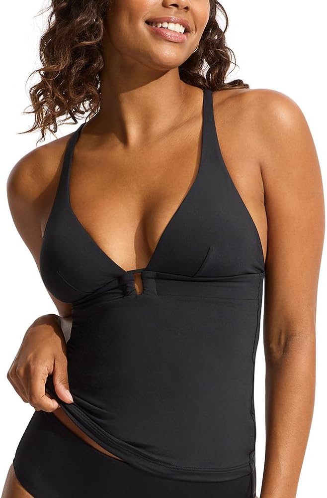 Seafolly Women's Standard Ring Front Tankini Top Swimuit