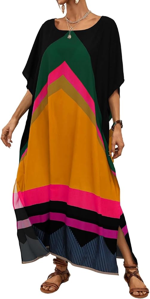 Bsubseach Caftan Dress for Women Plus Size Kaftan Swimsuit Cover Up Beach Cover Ups Resort Wear